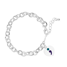 Load image into Gallery viewer, Semicolon Suicide Prevention Chunky Charm Bracelets - The Awareness Company