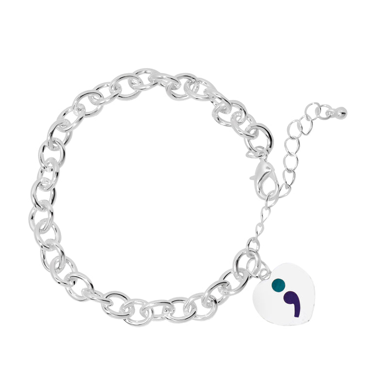 Semicolon Suicide Prevention Chunky Charm Bracelets - The Awareness Company