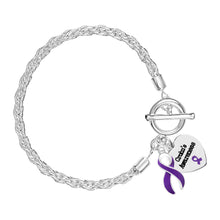 Load image into Gallery viewer, Bulk Purple Ribbon Crohn&#39;s Disease Awareness Rope Bracelets - The Awareness Company