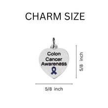 Load image into Gallery viewer, Bulk Heart Shaped Colon Cancer Awareness Split Style Key Chains - The Awareness Company