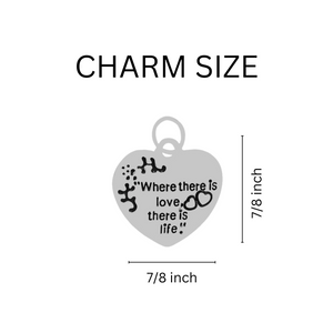 Where There Is Love Heart Charm Pink Ribbon Bracelets