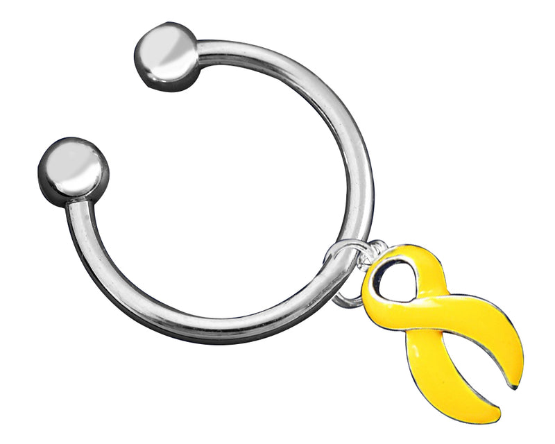 Bulk Gold Ribbon Horseshoe Key Chains Bulk - The Awareness Company