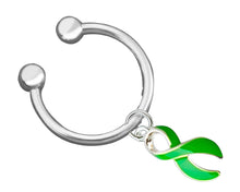 Load image into Gallery viewer, Bulk Horseshoe Style Green Ribbon Key Chains - The Company