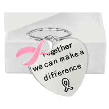 Load image into Gallery viewer, Big Heart Pink Ribbon Keychains