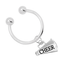 Load image into Gallery viewer, Megaphone Cheerleading Horseshoe Keychains