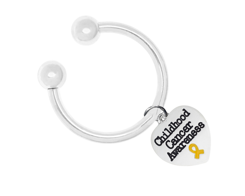 Childhood Cancer Awareness Heart Key Chains