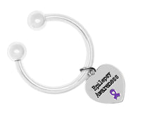 Load image into Gallery viewer, Bulk Heart Shaped Epilepsy Awareness Keychains - The Awareness Company