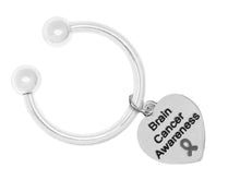 Load image into Gallery viewer, Bulk Heart Shaped Brain Cancer Key Chains - The Awareness Company