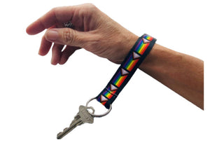 Daniel Quasar's "Progress Pride" Flag Lanyard Style Keychains - The Awareness Company
