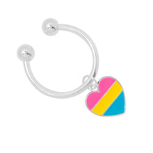 Load image into Gallery viewer, Pansexual Flag Heart Horsehoe Key Chains