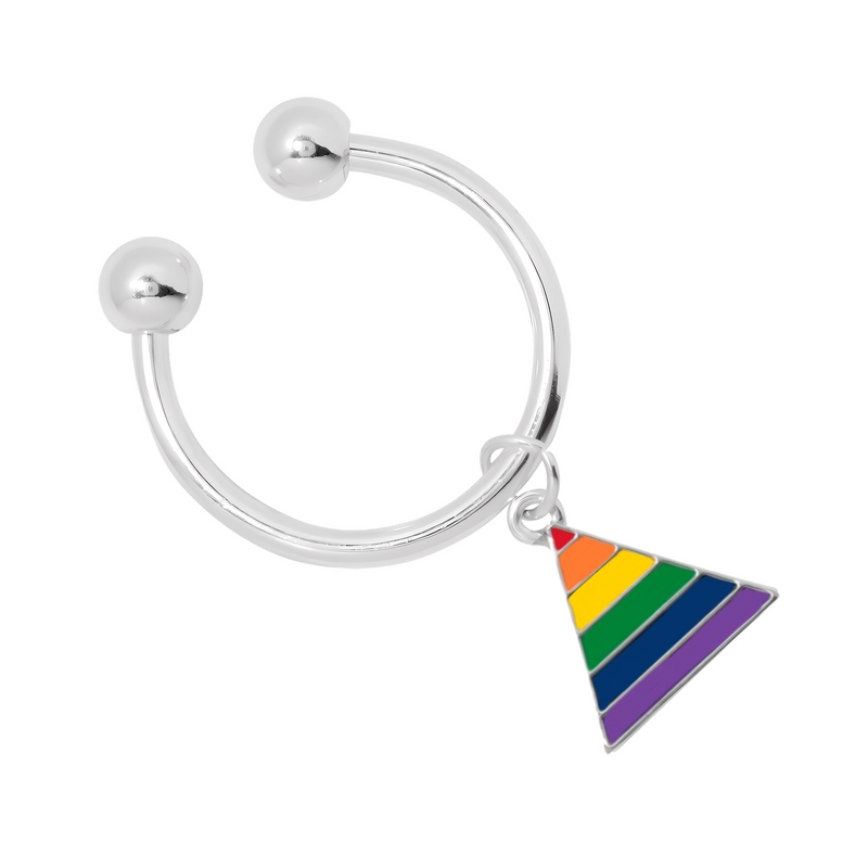 Triangle Rainbow Flag Horseshoe Key Chains