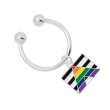Load image into Gallery viewer, Straight Ally Rectangle Flag Horsehoe Key Chains