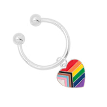 Load image into Gallery viewer, Quasar Rainbow Heart Flag Key Chains