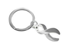 Load image into Gallery viewer, Gray Ribbon Split Style Key Chains - The Awareness Company