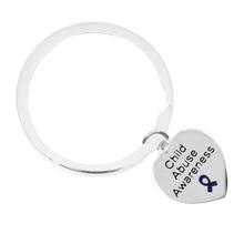 Load image into Gallery viewer, Heart Shaped Child Abuse Awareness Split Style Key Chains