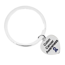 Load image into Gallery viewer, Heart Shaped Colon Cancer Awareness Split Style Key Chains