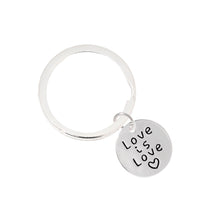 Load image into Gallery viewer, Bulk Love Is Love Split Ring Key Chains, Bulk Gay Pride Jewelry - The Awareness Company