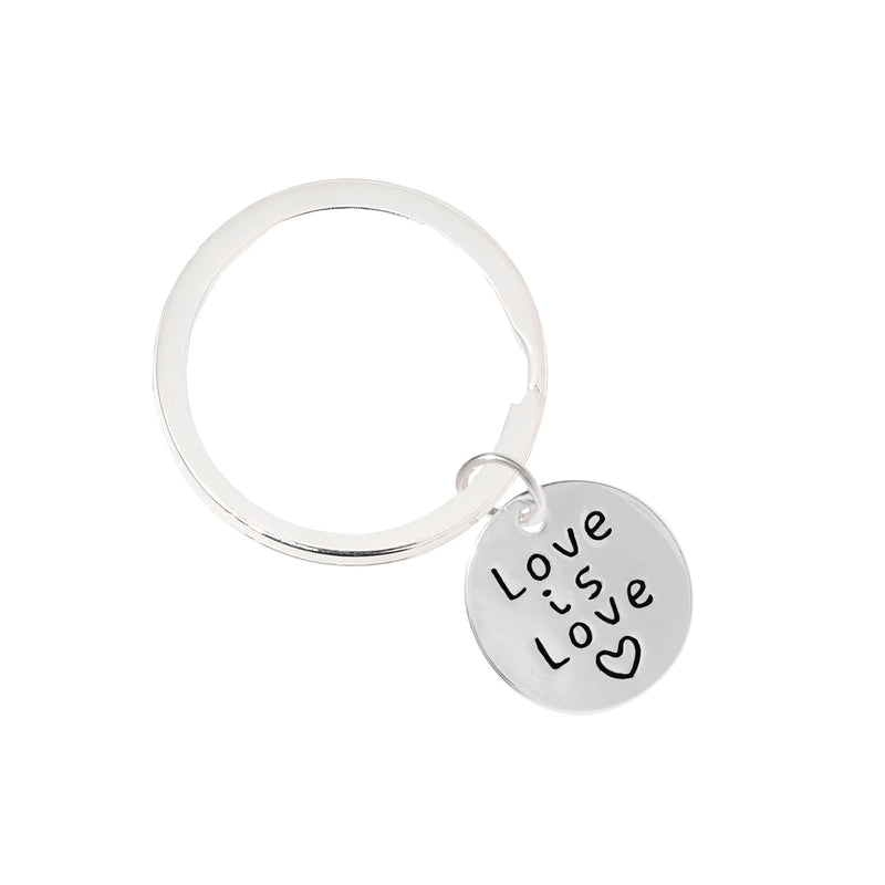 Bulk Love Is Love Split Ring Key Chains, Bulk Gay Pride Jewelry - The Awareness Company