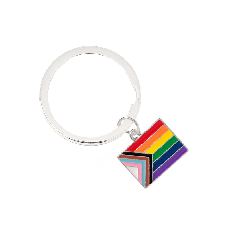 Bulk Daniel Quasar Flag Keychains in Bulk, LGBTQ Jewlery Items - The Awareness Company