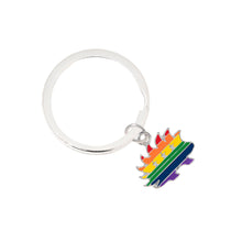 Load image into Gallery viewer, Bulk Libertarian Rainbow Porcupine Split Ring Key Chains, Bulk Gay Pride Jewelry - The Awareness Company