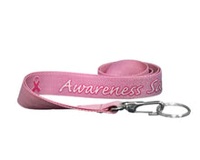 Load image into Gallery viewer, Bulk Breast Cancer Awareness Pink Ribbon Lanyards, Badge Holders - The Awareness Company