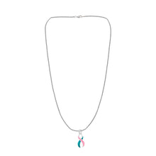 Load image into Gallery viewer, Pink &amp; Teal Ribbon Necklaces