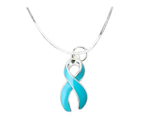 Load image into Gallery viewer, Bulk Ovarian Cancer, PSTD Teal Ribbon Necklaces - The Awareness Company