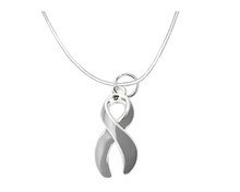 Load image into Gallery viewer, Bulk Gray Ribbon Necklaces for Brain Cancer - The Awareness Company