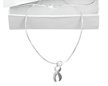 Load image into Gallery viewer, Bulk Gray Ribbon Necklaces for Brain Cancer - The Awareness Company