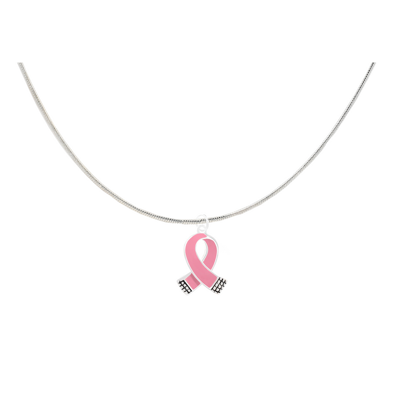 Small Size Pink Ribbon Necklaces
