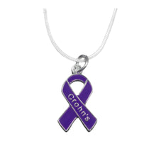 Load image into Gallery viewer, Bulk Purple Ribbon Crohn&#39;s Disease Awareness Necklaces - The Awareness Company