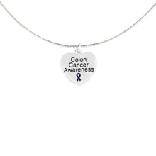 Load image into Gallery viewer, Heart Shaped Colon Cancer Awareness Necklaces