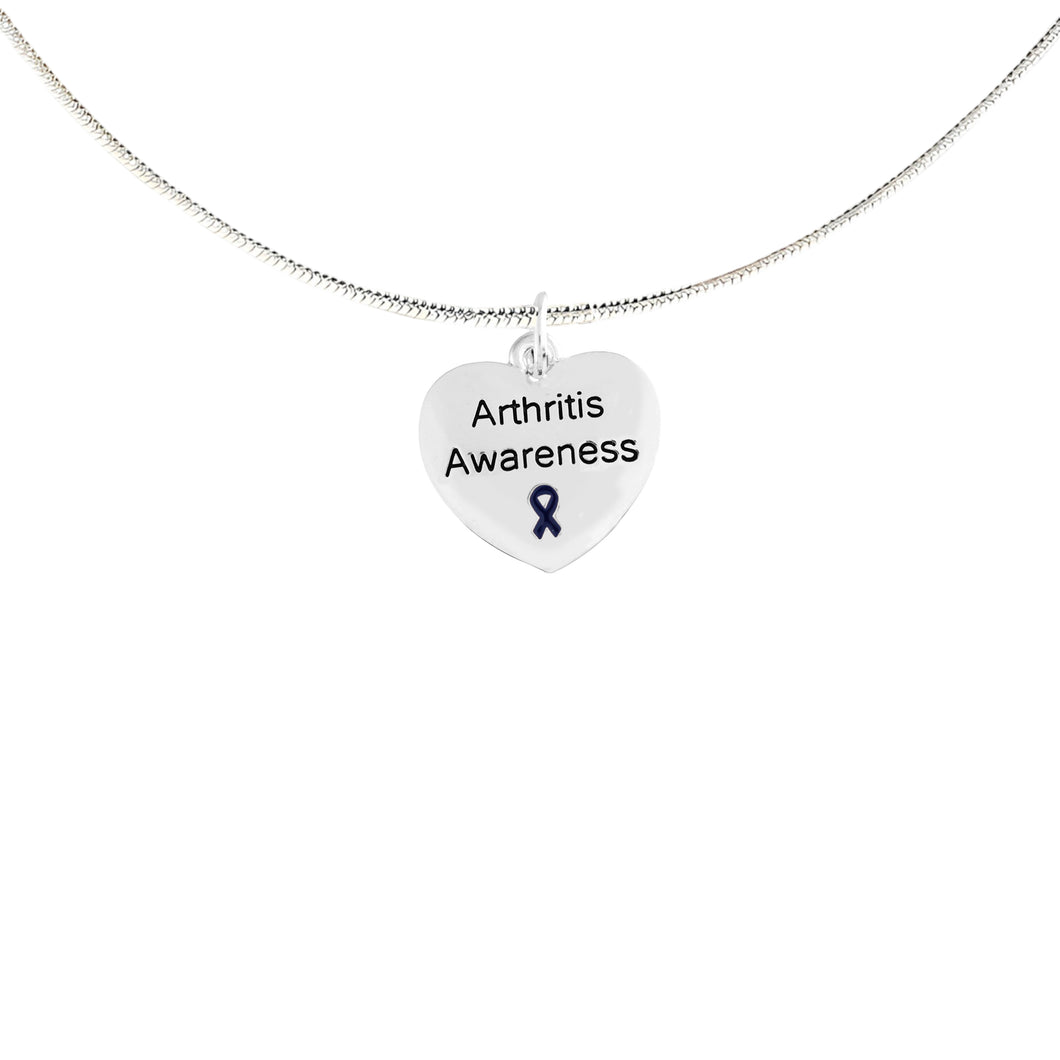 Heart Shaped Arthritis Awareness Necklaces