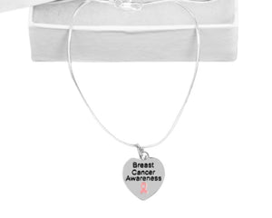 Bulk Heart Shaped Breast Cancer Awareness Necklaces - The Awareness Company