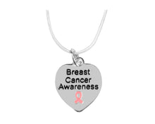 Load image into Gallery viewer, Bulk Heart Shaped Breast Cancer Awareness Necklaces - The Awareness Company