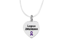 Load image into Gallery viewer, Bulk Heart Shaped Lupus Awareness Necklaces - The Awareness Company