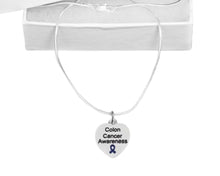 Load image into Gallery viewer, Bulk Heart Shaped Colon Cancer Awareness Necklaces - The Awareness Company