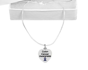 Bulk Heart Shaped Colon Cancer Awareness Necklaces - The Awareness Company