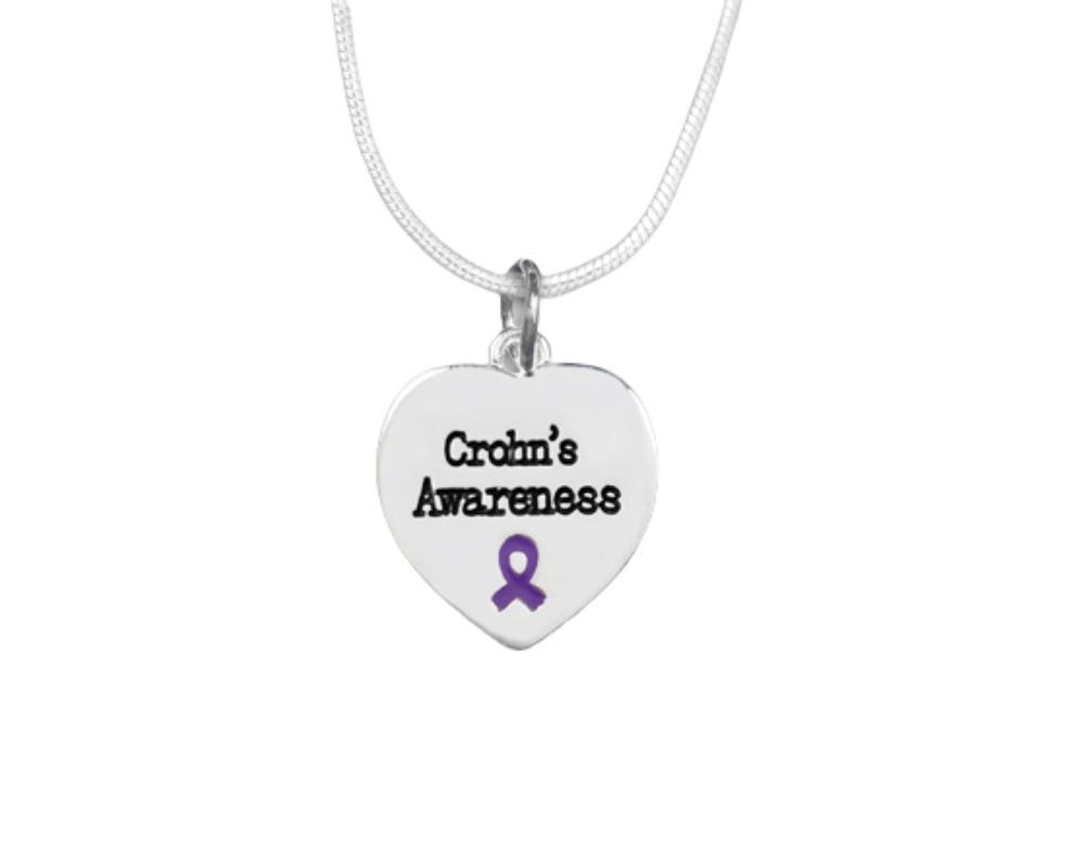 Bulk Heart Shaped Crohn's Disease Awareness Necklaces - The Awareness Company