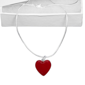 Bulk Red Heart Necklaces for Valentines Day, Heart Health Awareness