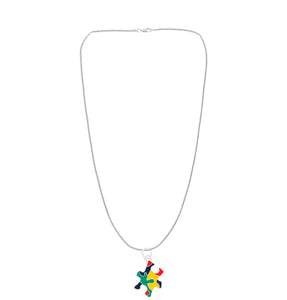 Bulk Colored Puzzle Piece Autism Awareness Necklaces - The Awareness Company