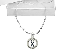 Load image into Gallery viewer, Bulk Child Abuse Awareness Dark Blue Ribbon Necklaces - The Awareness Company