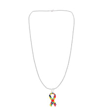 Load image into Gallery viewer, Bulk Autism Ribbon with Heart Design Necklaces - The Awareness Company