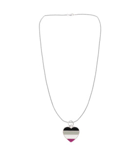 Bulk Asexual Flag Heart Necklaces, Asexual Jewelry - The Awareness Company