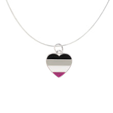 Load image into Gallery viewer, Bulk Asexual Flag Heart Necklaces, Asexual Jewelry - The Awareness Company