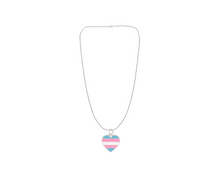 Load image into Gallery viewer, Bulk Transgender Flag Heart Necklaces, Transgender Jewelry - The Awareness Company