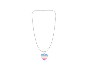 Bulk Transgender Flag Heart Necklaces, Transgender Jewelry - The Awareness Company