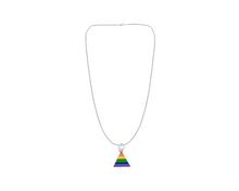 Load image into Gallery viewer, Bulk Triangle Rainbow Flag Necklaces, Gay Pride Jewelry - The Awareness Company