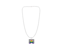 Load image into Gallery viewer, Bulk Straight Ally Flag Heart Necklaces, Ally Flag Jewelry - The Awareness Company
