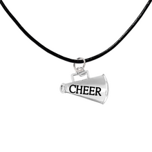 Load image into Gallery viewer, Megaphone Cheerleading Black Cord Necklaces | Cheer Squad Jewelry